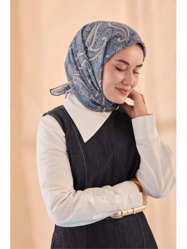 Silk Home Yaz Esintisi Eşarp - İndigo, Taş, Vizon, Lacivert