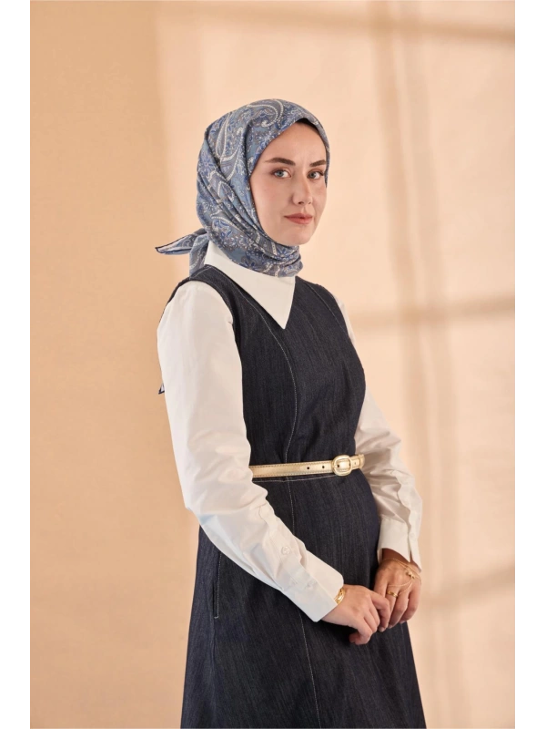 Silk Home Yaz Esintisi Eşarp - İndigo, Taş, Vizon, Lacivert
