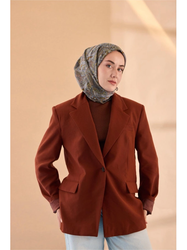 Silk Home Yaz Esintisi Eşarp - Koyu Vizon, Vizon, Yağ Yeşili, Taba