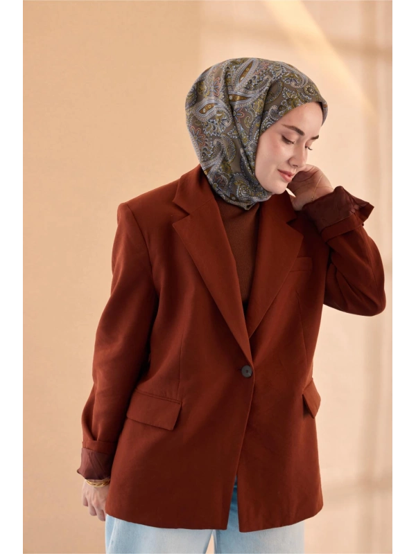 Silk Home Yaz Esintisi Eşarp - Koyu Vizon, Vizon, Yağ Yeşili, Taba