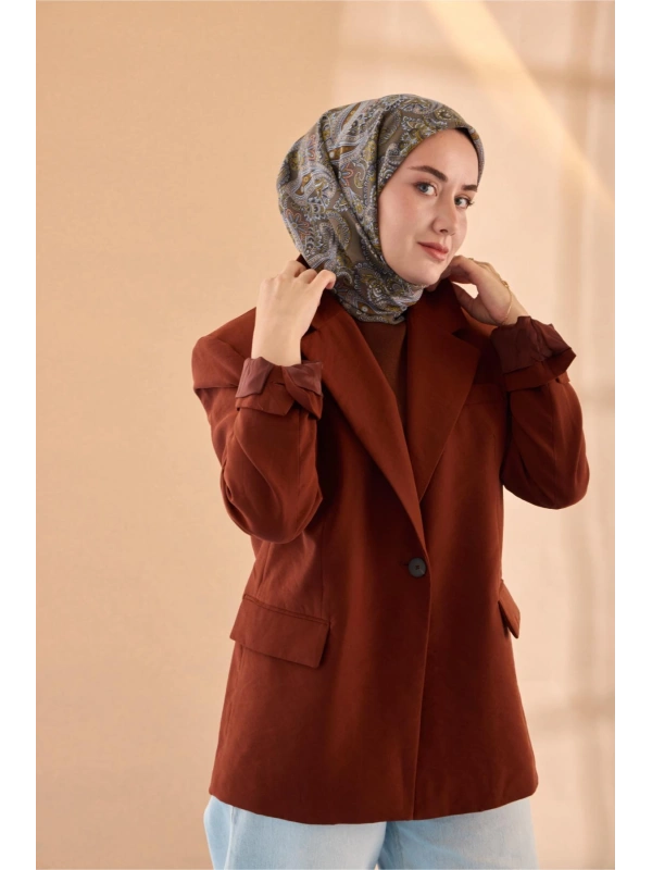 Silk Home Yaz Esintisi Eşarp - Koyu Vizon, Vizon, Yağ Yeşili, Taba