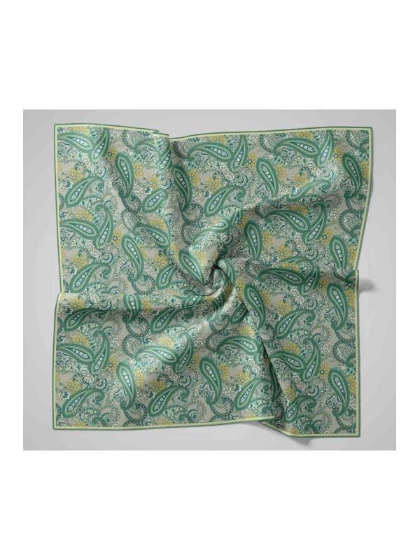 Silk Home Yaz Esintisi Eşarp - Patina Yeşili, Yeşil Bej, Petrol Yeşili