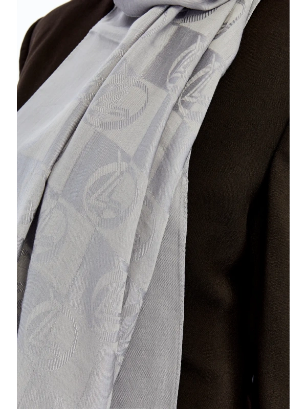 VALENTİNO ORLANDİ Alia Dama Desen Şal - Gümüş