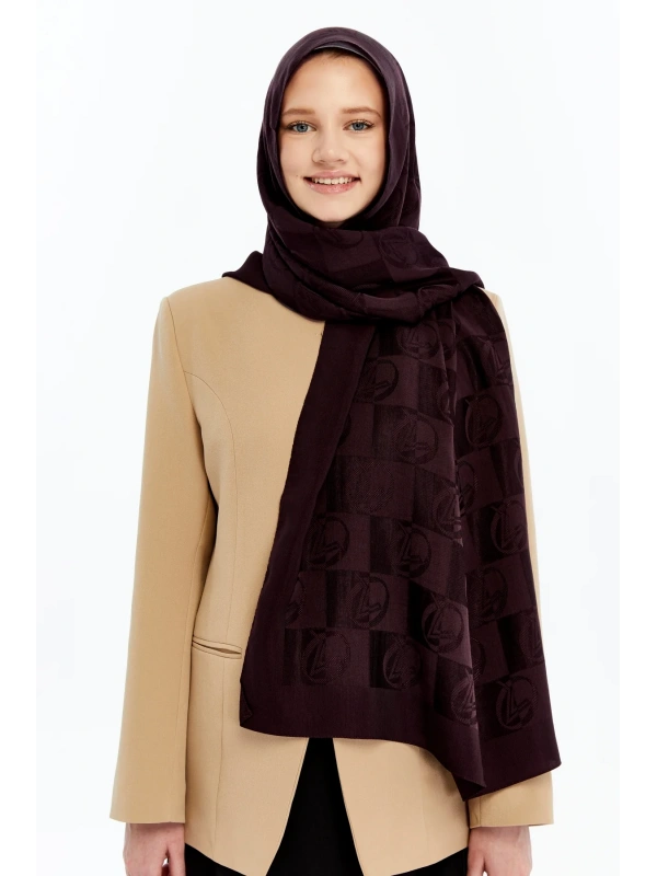 VALENTİNO ORLANDİ Alia Dama Desen Şal - Bordo