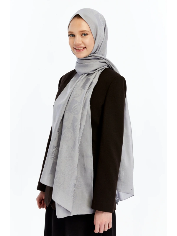 VALENTİNO ORLANDİ Alia Dama Desen Şal - Gümüş