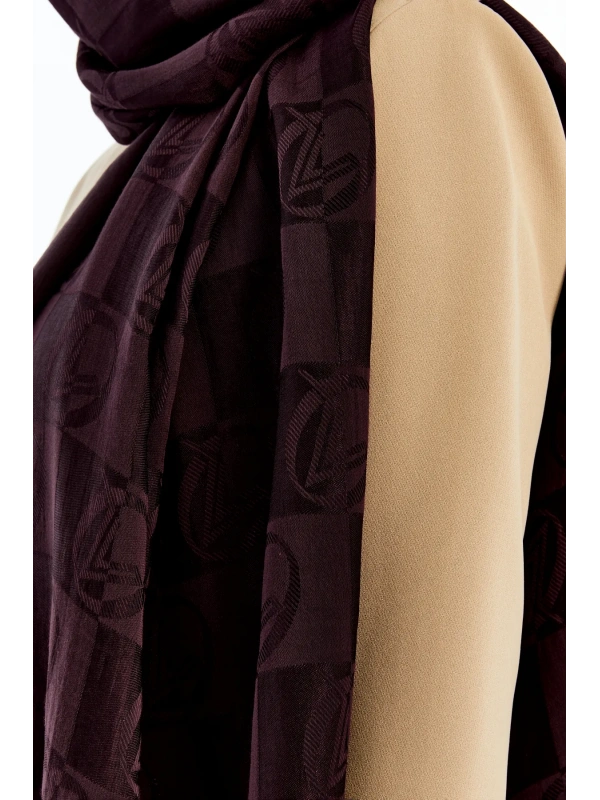 VALENTİNO ORLANDİ Alia Dama Desen Şal - Bordo