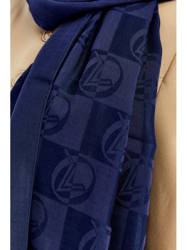 VALENTİNO ORLANDİ Alia Dama Desen Şal - Gece Mavisi