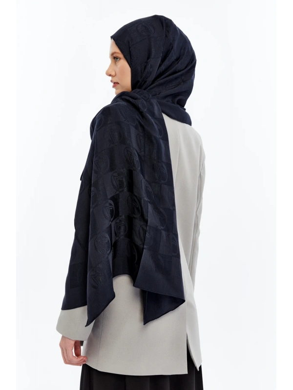 VALENTİNO ORLANDİ Alia Dama Desen Şal - Lacivert