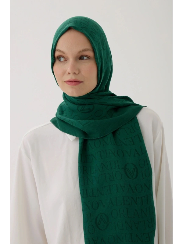 Valentino Orlandi VO Logo Şal - Zümrüt