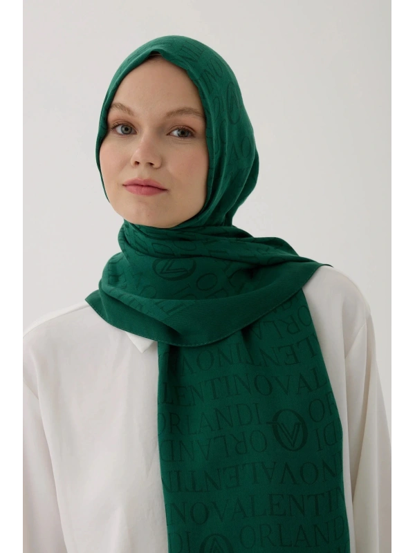 Valentino Orlandi VO Logo Şal - Zümrüt