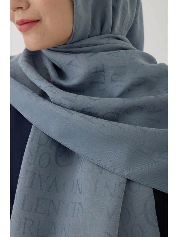 Valentino Orlandi VO Logo Şal - Açık Gri