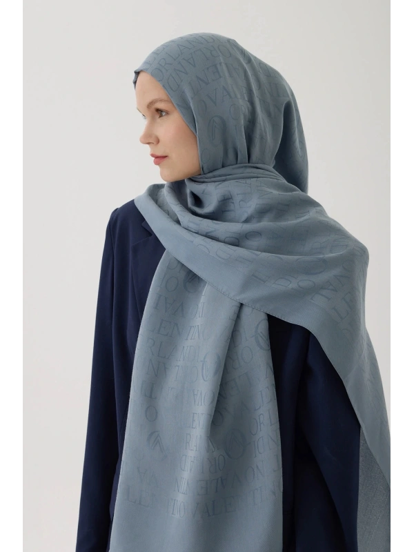 Valentino Orlandi VO Logo Şal - Açık Gri