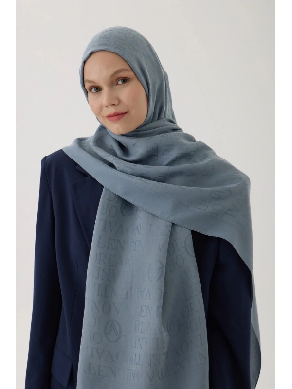 Valentino Orlandi VO Logo Şal - Açık Gri