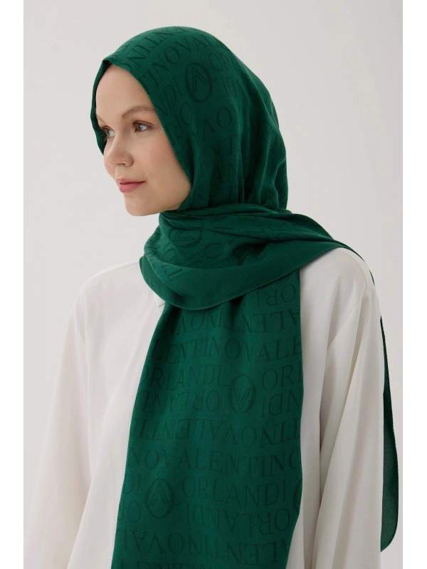 Valentino Orlandi VO Logo Şal - Zümrüt