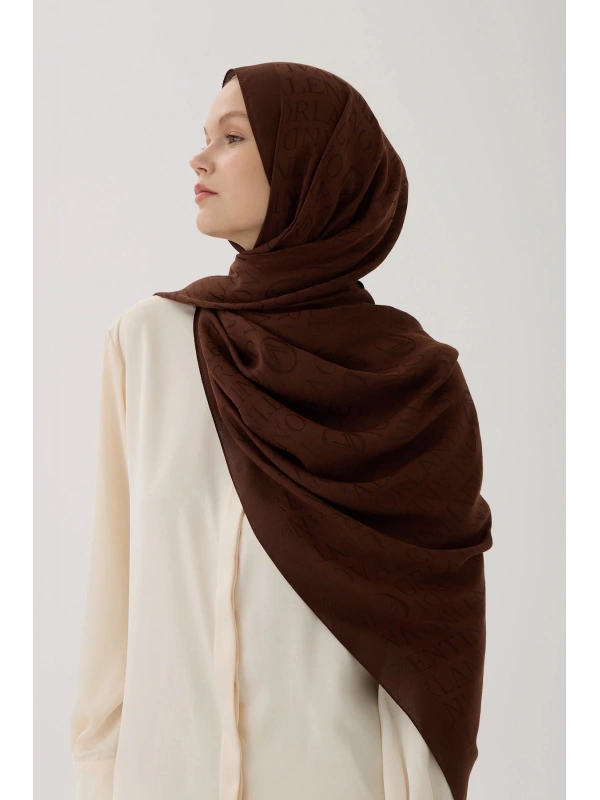 Valentino Orlandi VO Logo Şal - Kahverengi