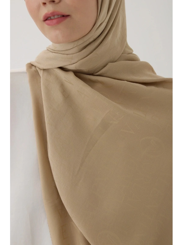 Valentino Orlandi VO Logo Şal - Koyu Bej