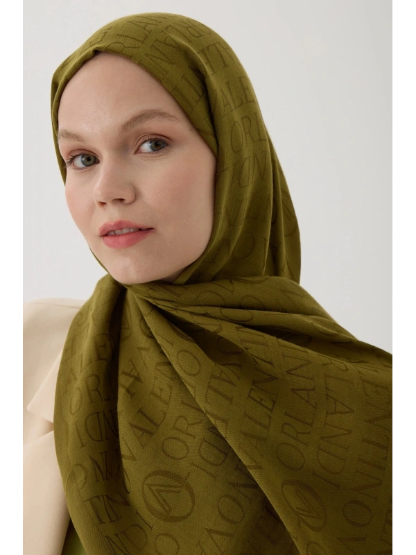 Valentino Orlandi VO Logo Şal - Yağ Yeşili