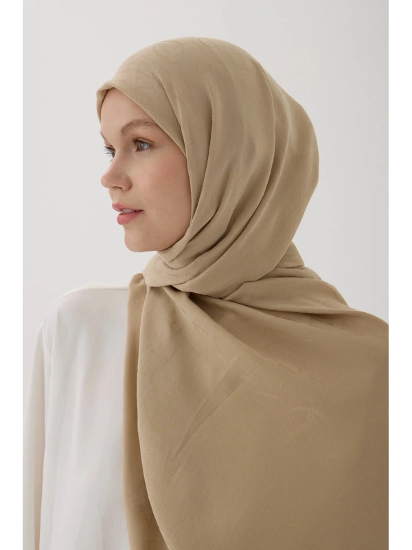 Valentino Orlandi VO Logo Şal - Koyu Bej