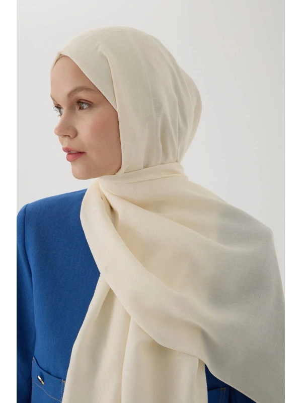 Valentino Orlandi VO Logo Şal - Krem