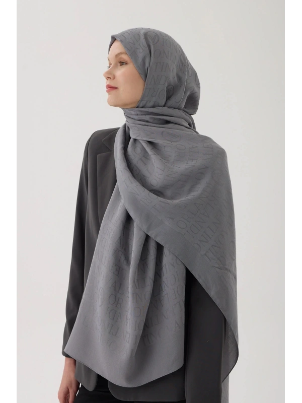 Valentino Orlandi VO Logo Şal - Metalik Mavi