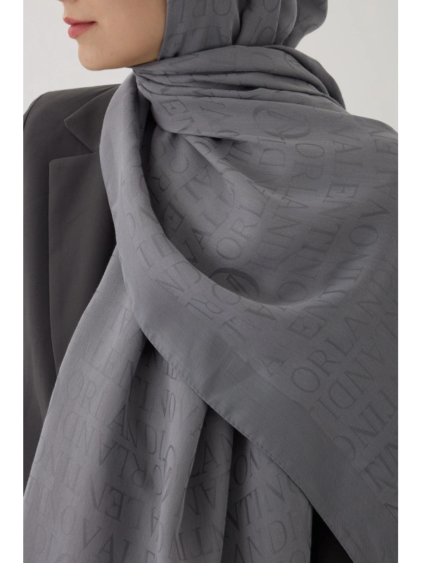 Valentino Orlandi VO Logo Şal - Metalik Mavi