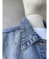 Taş İşlemeli Denim Ceket