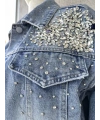 Taş İşlemeli Denim Ceket