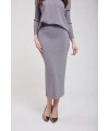 İNVEE 5685 Gri Triko Kalem Etek