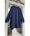 İNVEE 7047 Fermuar Detaylı İki İplik Tunik - İndigo