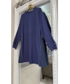 İNVEE 7047 Fermuar Detaylı İki İplik Tunik - İndigo