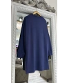 İNVEE 7047 Fermuar Detaylı İki İplik Tunik - İndigo