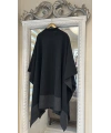 İNVEE 6104 Simli Siyah Panço-Şal