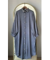 İTHAL Geniş Kalıp Uzun Gömlek/Kap - Gri