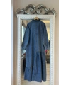 İNVEE 7162 İnce Denim Elbise - Mavi