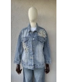 Taş İşlemeli Denim Ceket