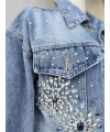Taş İşlemeli Denim Ceket