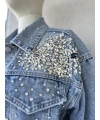 Taş İşlemeli Denim Ceket