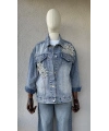 Taş İşlemeli Denim Ceket