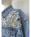 Taş İşlemeli Denim Ceket