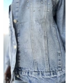 Taş İşlemeli Denim Ceket