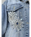 Taş İşlemeli Denim Ceket