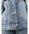 Taş İşlemeli Denim Ceket