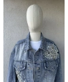 Taş İşlemeli Denim Ceket