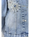 Taş İşlemeli Denim Ceket