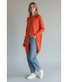 İNVEE Broş Detaylı Triko Hırka - Oranj