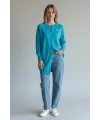 İNVEE Broş Detaylı Triko Hırka - Turkuaz