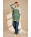 İNVEE Triko Tunik - Yeşil-Bej