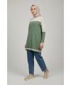 İNVEE Triko Tunik - Yeşil-Bej