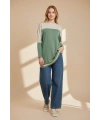 İNVEE Triko Tunik - Yeşil-Bej