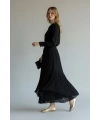 Sentez Kadın Siyah Şifon Maxi Etek